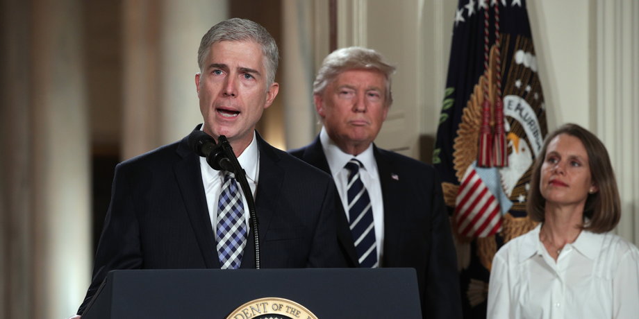 Neil Gorsuch and Donald Trump.