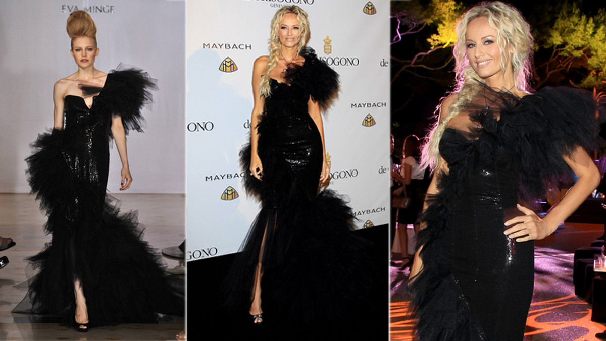 Na jednym z uroczystych przyjęć podczas Festiwalu Filmowego w Cannes, słynna słowacka top-modelka Adriana Karembeu pojawiła się w kreacji Ewy Minge.