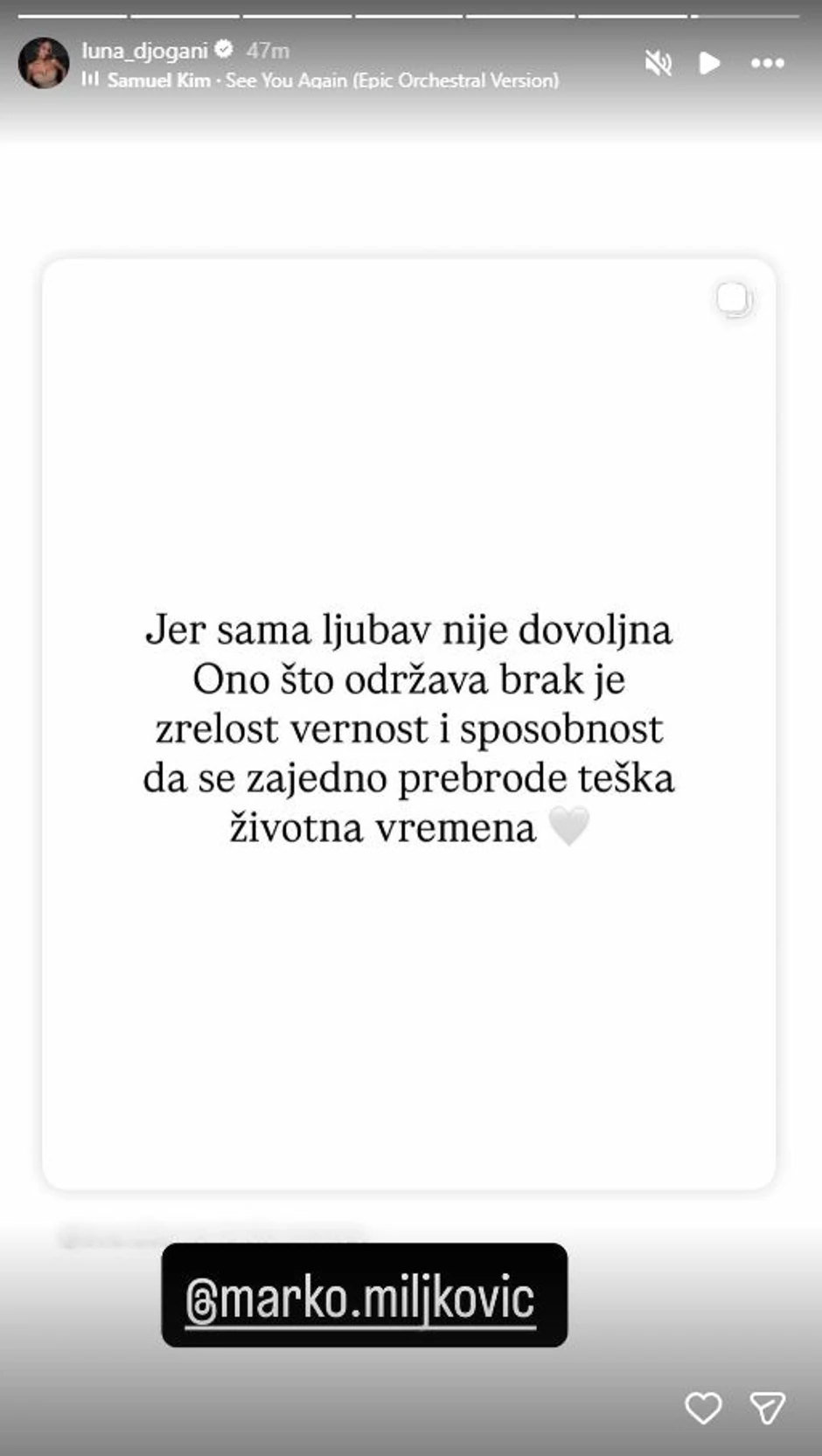 Luna Đogani, objava