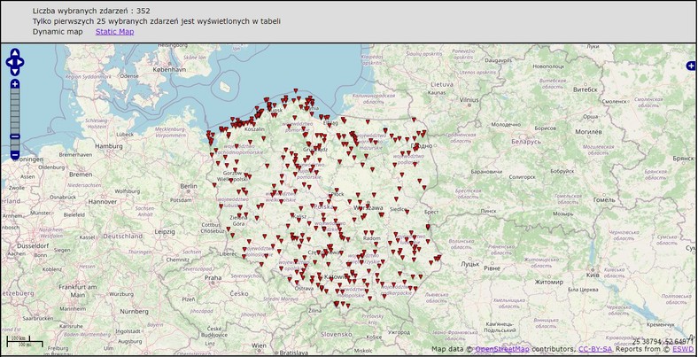 Raporty trąb powietrznych/wodnych złożone w bazie ESWD (eswd.eu) dla okresu 01.01.2001-09.06.2020