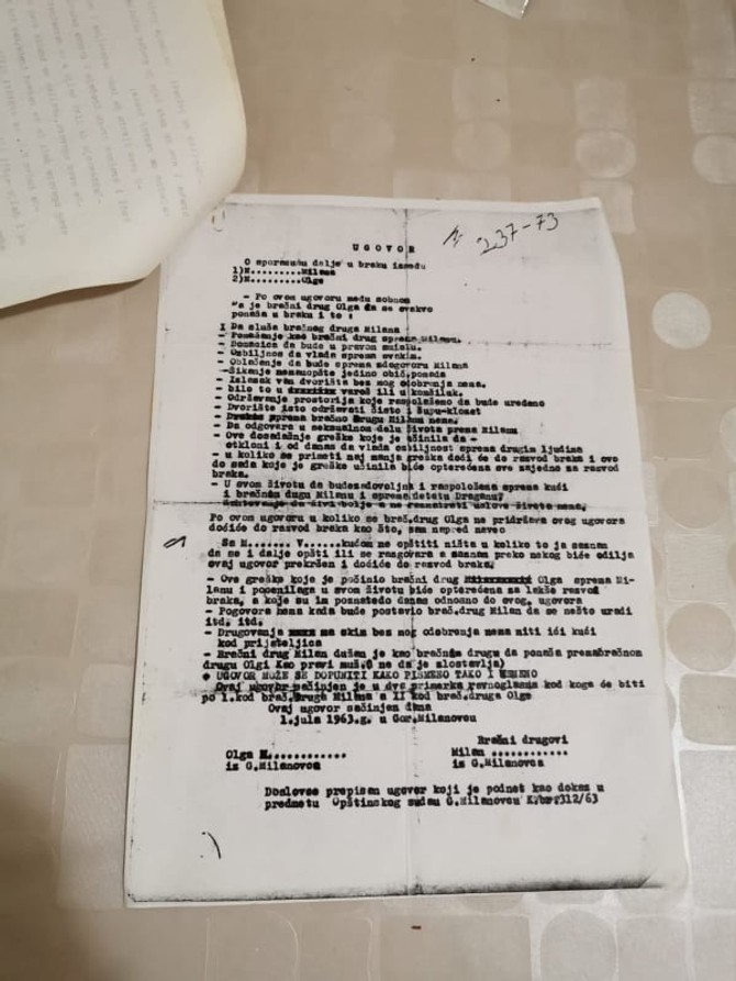 Predbračni ugovor od pre 50 godina, Foto: RINA