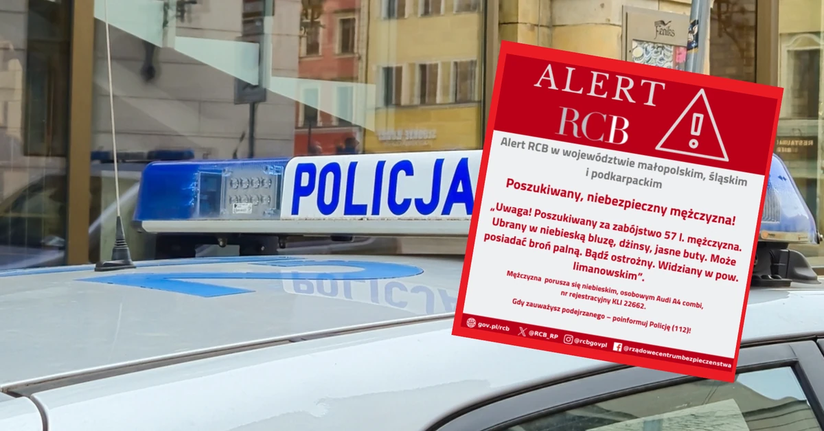 Alert RCB: Niebezpieczny 57-latek poszukiwany za zabójstwo – trwa policyjna obława