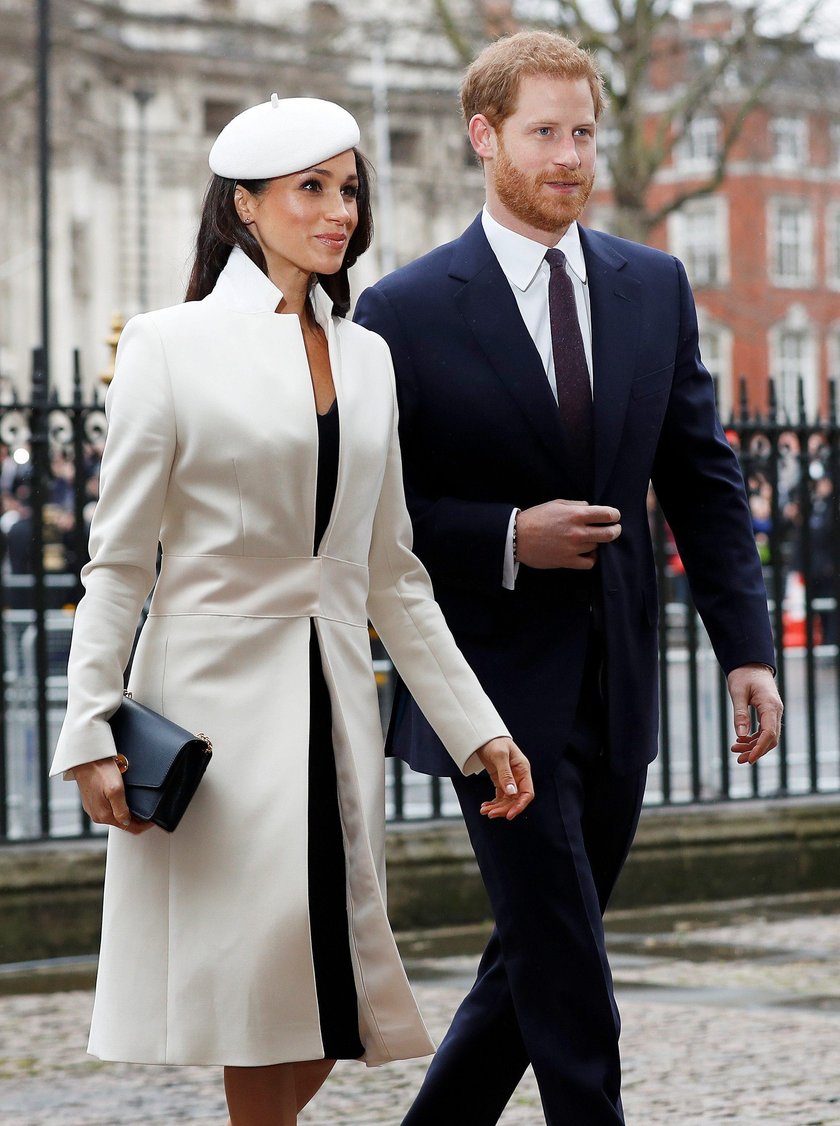 Britain's Prince Harry and his fiancee Meghan Markle arrive at the Commonwealth Service at Westminst