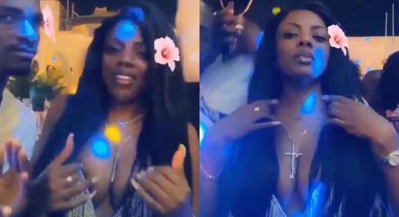 Nana Aba Anamoah puts on cleavage show