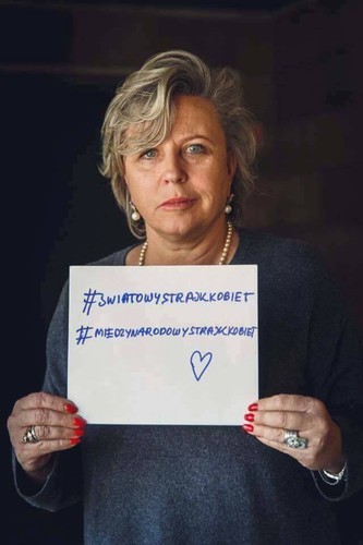 Krystyna Janda popiera Strajk Kobiet 8 marca / zdjęcie z profiul Strajk Kobiet