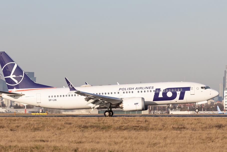 Boeing 737 Max należący do Polskich Linii Lotniczych LOT. Styczeń 2024