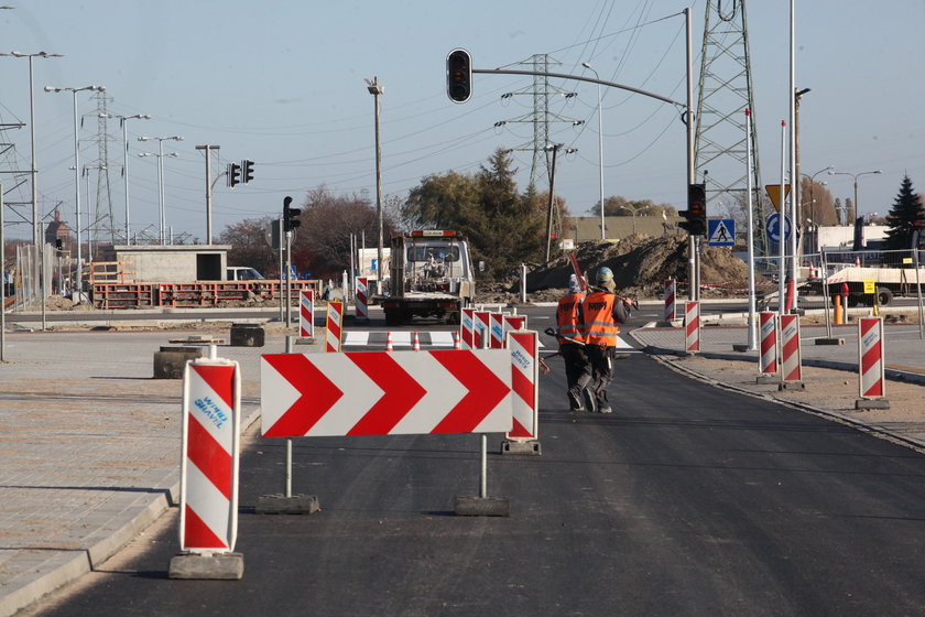 drogowcy pracują nad Węzłem Marynarki Polskiej w Gdańsku