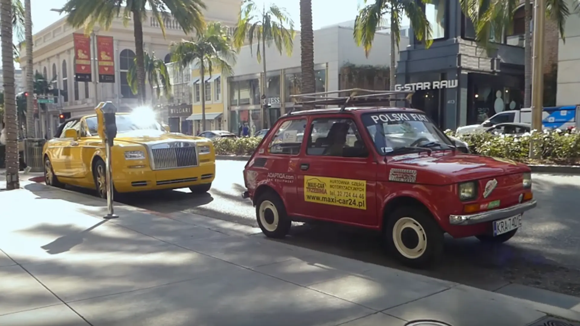 Polski fiat zawstydził Rolls-Royce'a. Na najdroższej ulicy Ameryki legenda motoryzacji jest tylko jedna