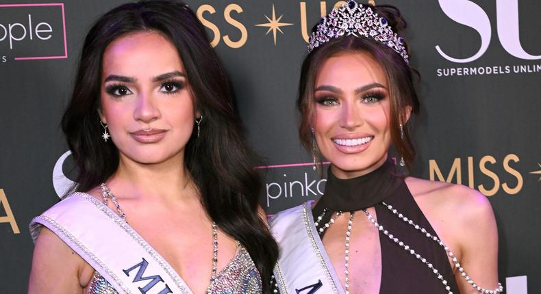 Miss USA Noelia Voigt and Miss Teen USA UmaSofia Srivastava both resigned this week.Chance Yeh/Getty Images for Supermodels Unlimited