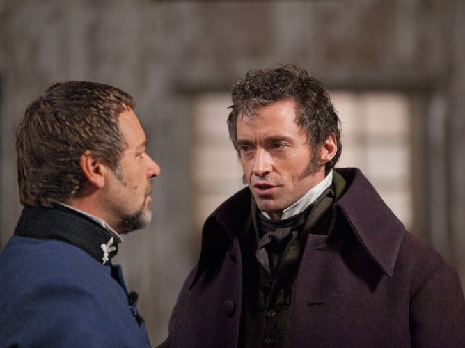 Russell Crowe i Hugh Jackman w 'Les Misérables'
