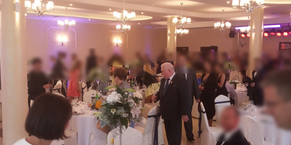 Lech Wałęsa na ślubie