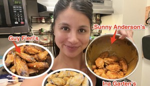 I made chicken wings using the recipes from chefs Guy Fieri, Ina Garten, and Sunny Anderson.Chelsea Davis