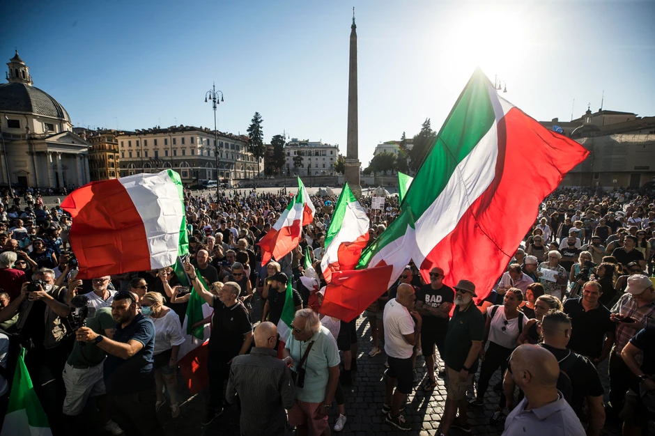 Protesti u Italiji zbog zelenih propusnica - Rim
