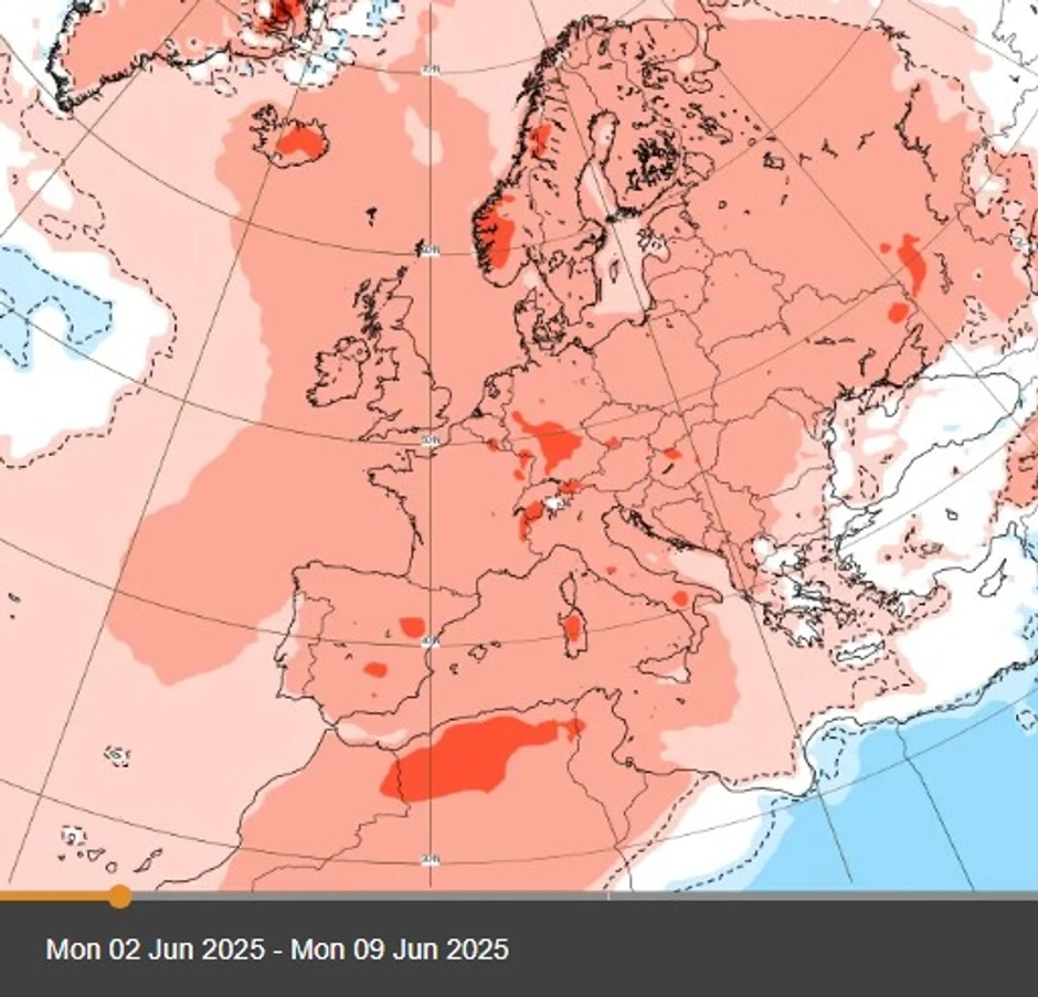 Toplotni talas prvo će zahvatiti zapad i jugozapad Evrope, a u trećoj dekadi juna i naš region