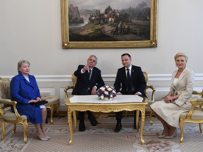 Ivana Zemanová i Milosz Zeman oraz Andrzej Duda i Agata Kornhauser-Duda