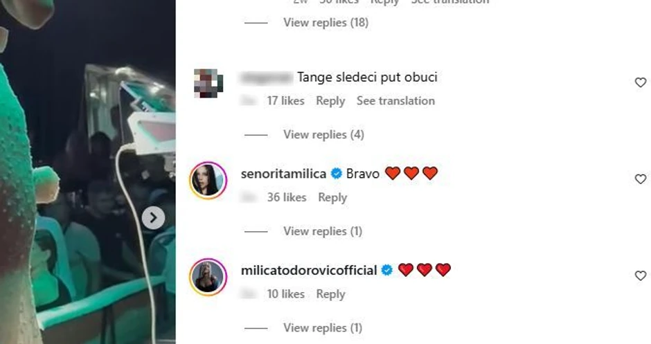 Komentari ispod Radine objave