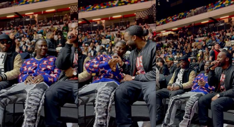 Stonebwoy spotted at the London Lions Vs Newcastle Eagles basketball game in the United Kingdom