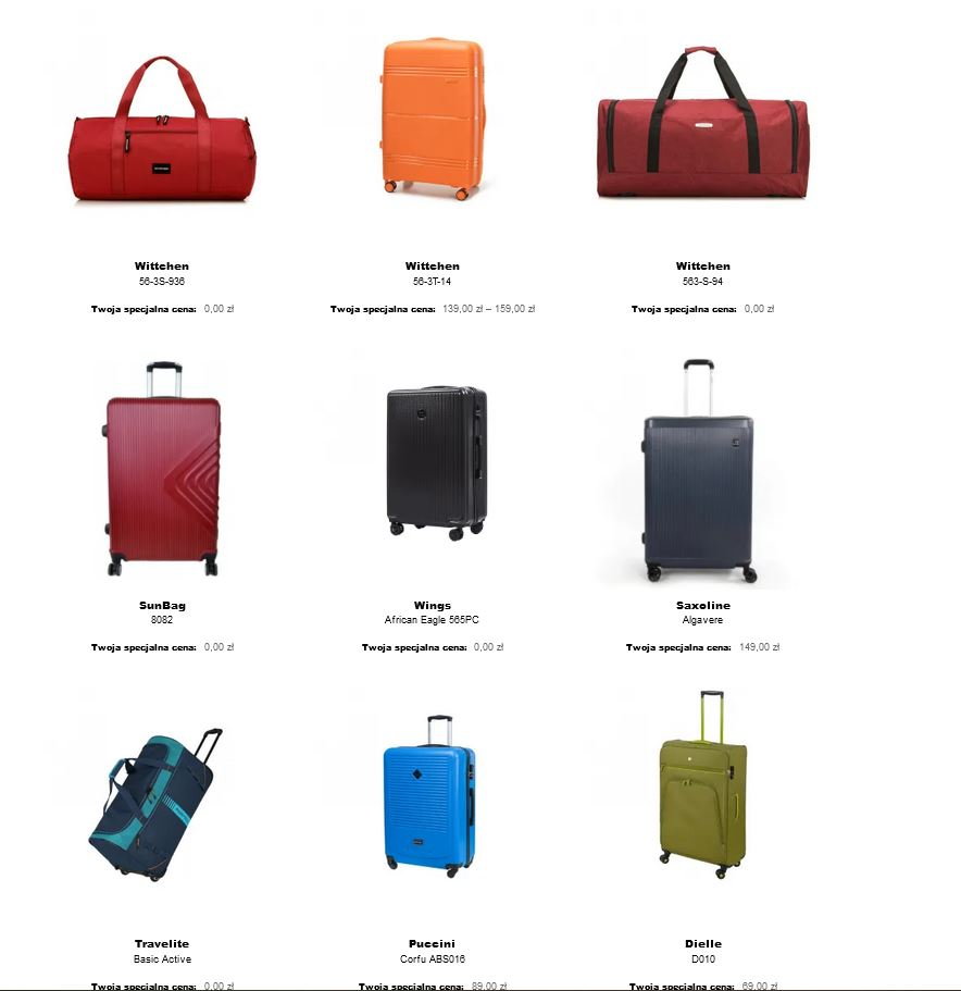 Modele toreb i walizek, które mogłam wybrać