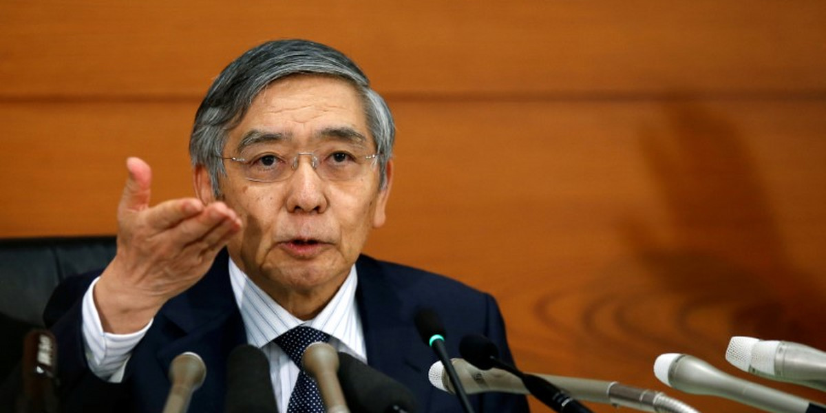 BOJ Governor Kuroda attends a news conference at the BOJ headquarters in Tokyo