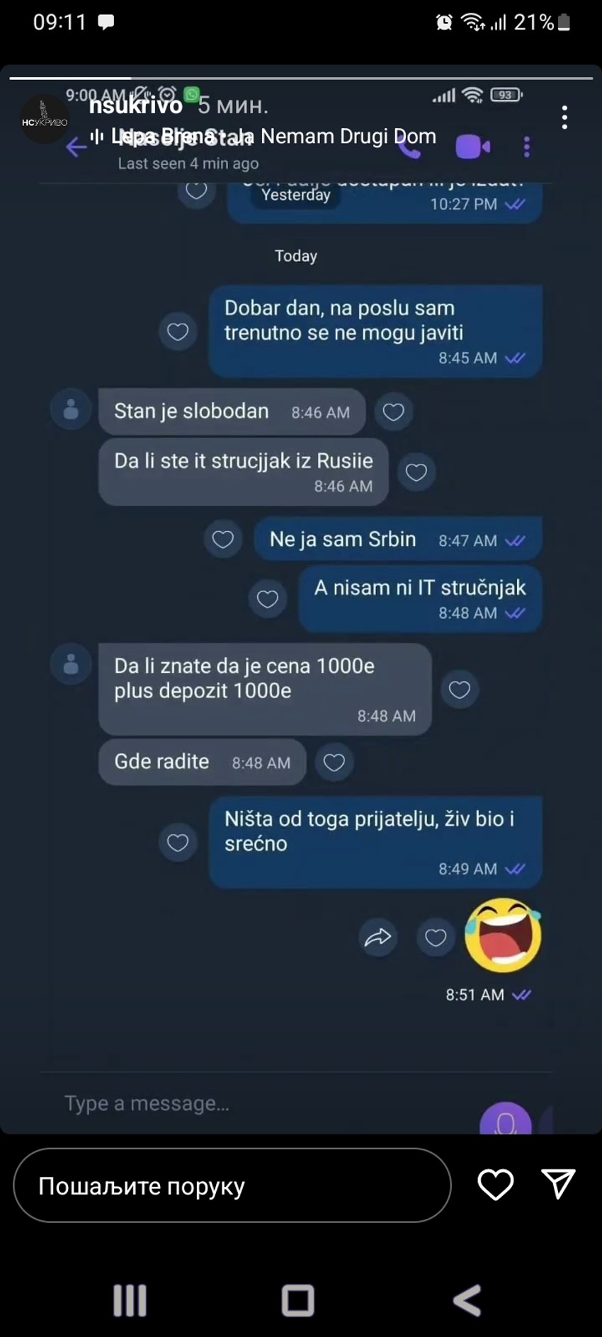 prepiska za kiriju