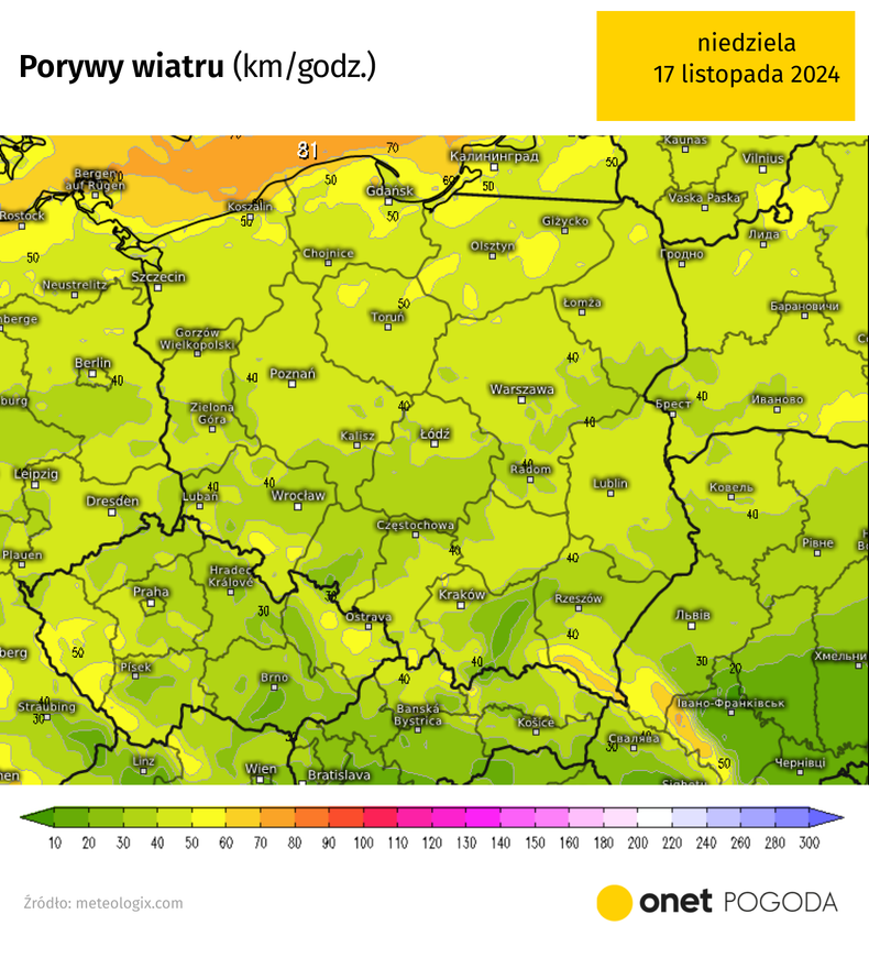 W niedzielę w Polsce nieco mocniej powieje