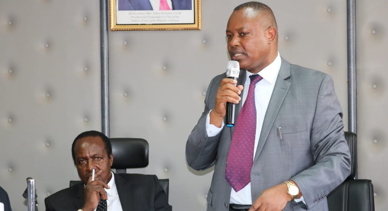 DCI boss George Kinoti during a past meeting with the late Kiambaa MP Paul Koinange