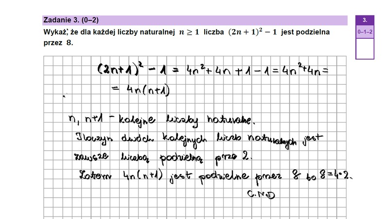 Matura 2023. Matematyka — poziom podstawowy. Zadanie 3.