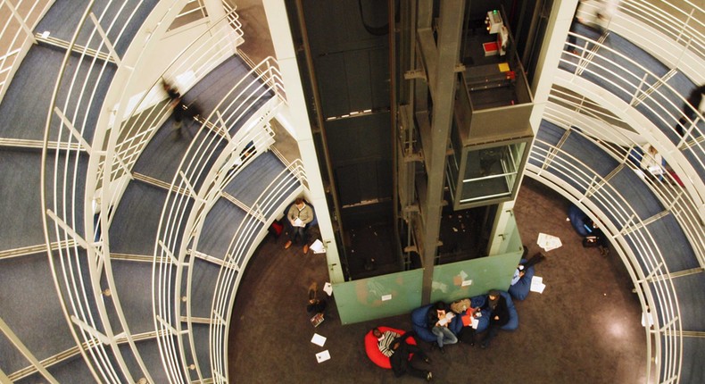 Norman Foster Staircase; London School of Economics Library.