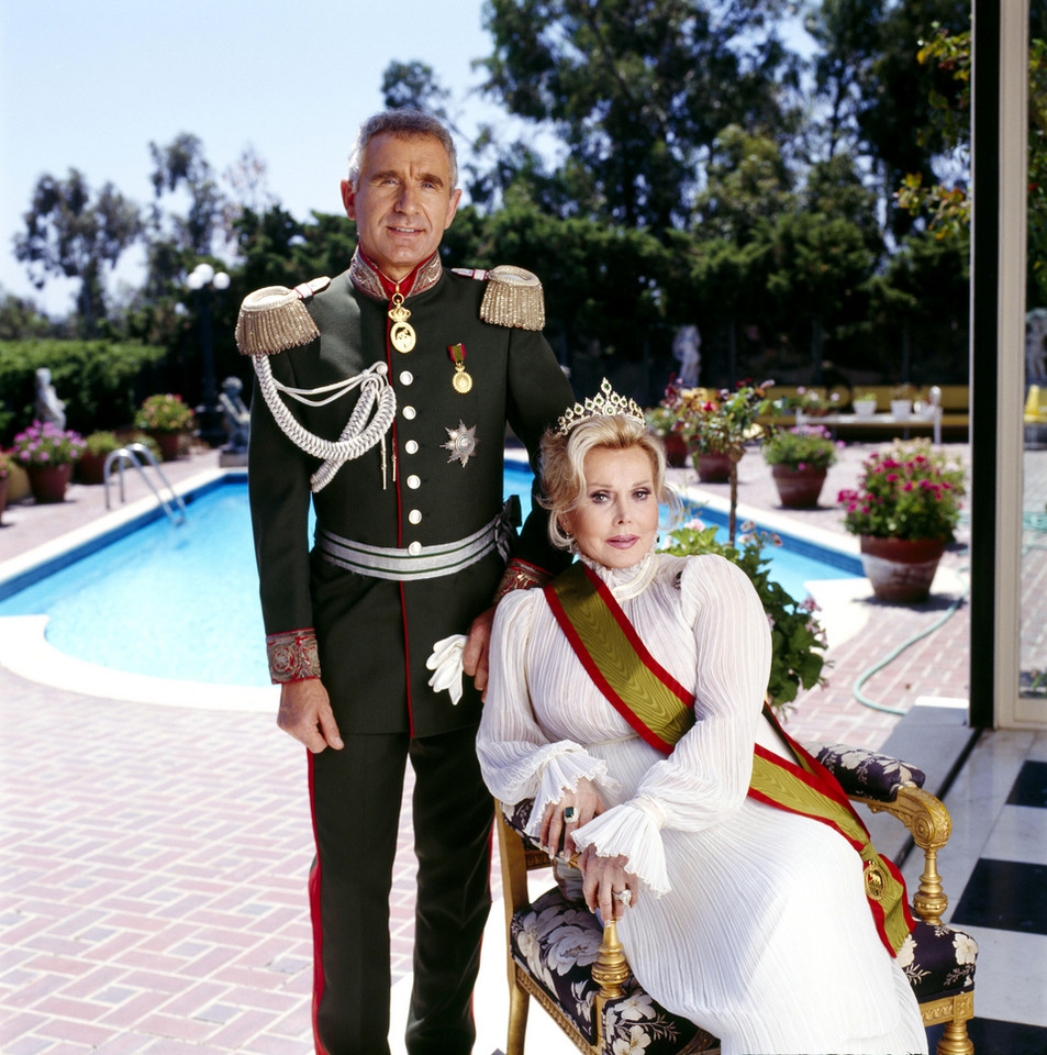 Zsa Zsa Gabor i jej mąż książę Frederic von Anhalt, 1990 r.
