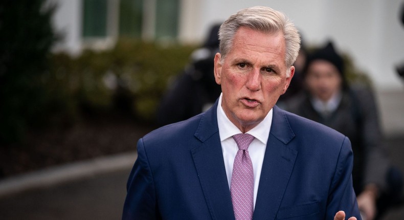 House Speaker Kevin McCarthy has voiced support for a stock trade ban on a number of occasions, but has yet to get into specifics.Kent Nishimura / Los Angeles Times via Getty Images