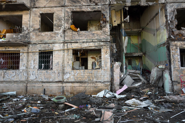 Ukraina, zniszczony budynek