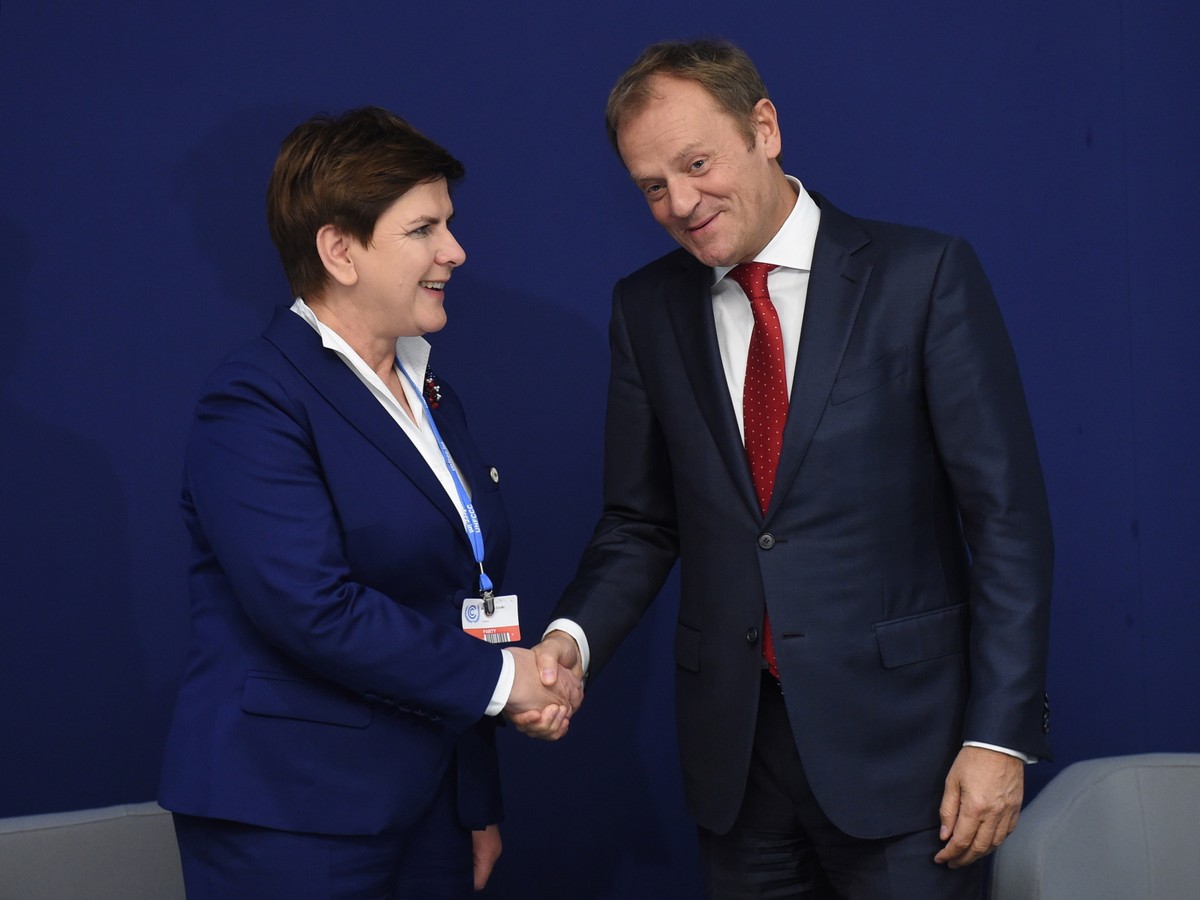 Beata Szydło i Donald Tusk