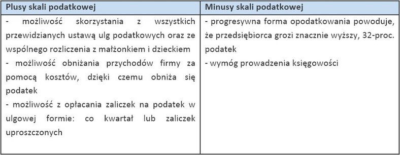 Plusy i minusy skali podatkowej