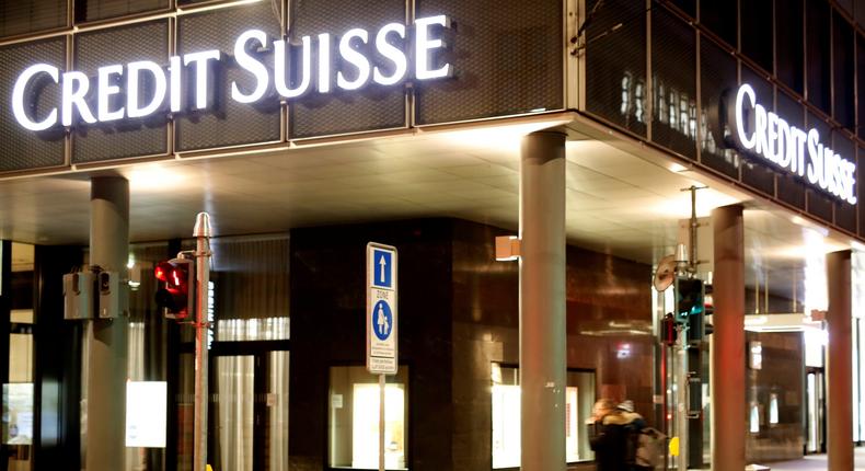 FILE PHOTO: Logo of Swiss bank Credit Suisse is seen in Basel
