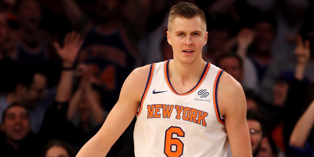 Kristaps Porzingis carried the surprising Knicks to another big win when they unleashed him at a rarely used position at the biggest moment