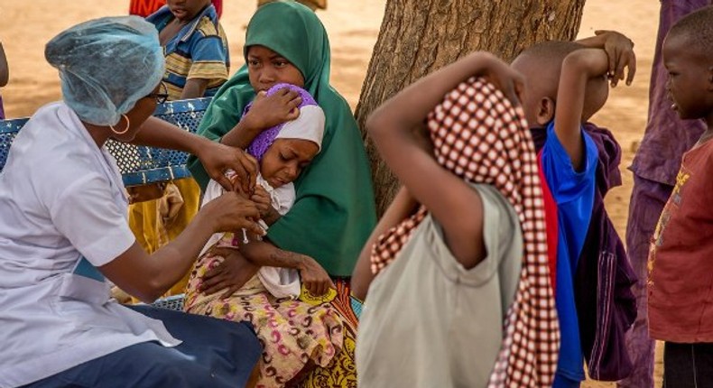 Children undergoing vaccination