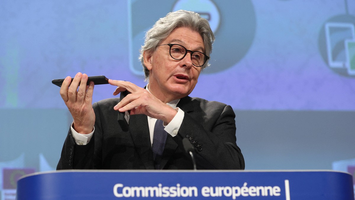 Europejski Komisarz ds. Rynku Wewnętrznego i Usług Thierry Breton 