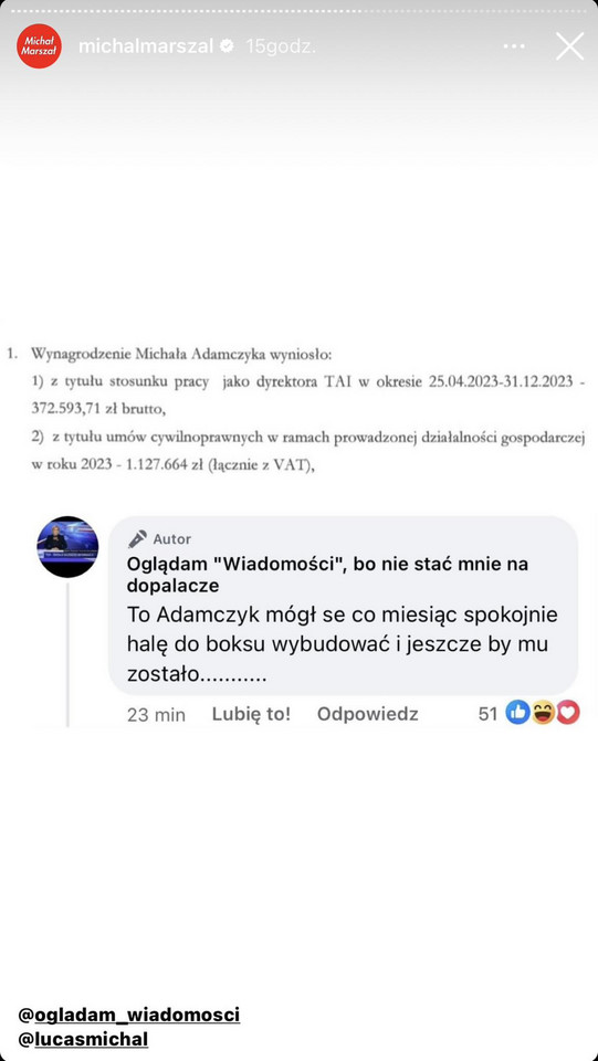 Memy po ujawnieniu zarobków Michała Adamczyka, Samuela Pereiry, Marcina Tulickiego, Rafała Kwiatkowskiego i Jarosława Olechowskiego