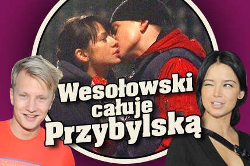 Wesołowski całuje Przybylską