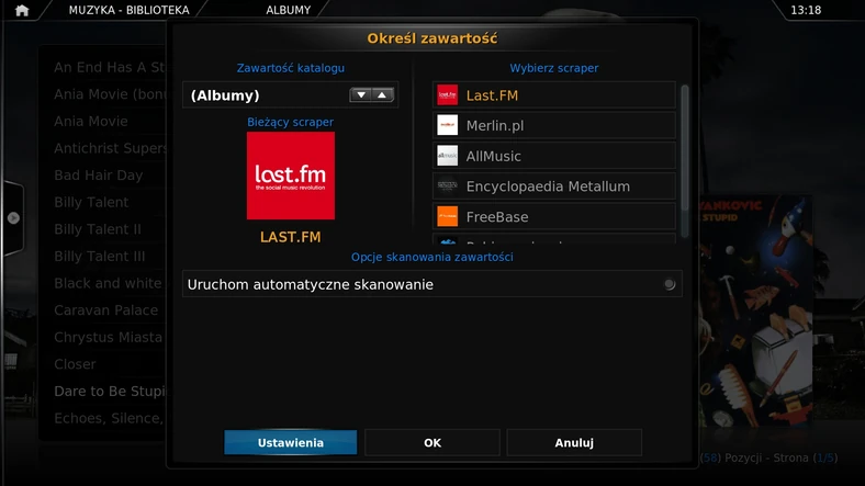 XBMC – scraper albumów Last.fm