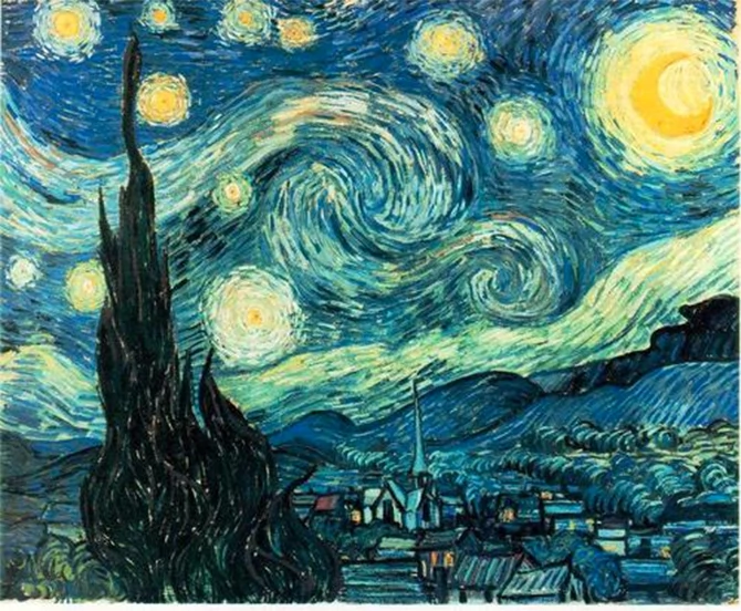 Gwiaździsta noc - słynny obraz Van Gogha. Prawda, że podobny do dokonań AI Google'a?