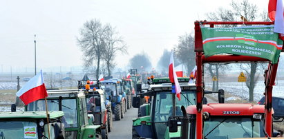 Protest rolników między Sieradzem a Kaliszem