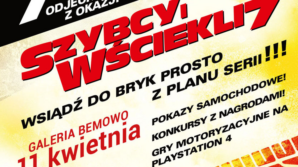 Premiera siódmej części kultowej serii "Szybcy i wściekli" jest okazją do cyklu wyjątkowych imprez. Dystrybutor filmu United International Pictures zaprasza na spotkania, których główną atrakcją będą luksusowe superszybkie samochody, wzorowane na tych, którymi mkną bohaterowie filmu.