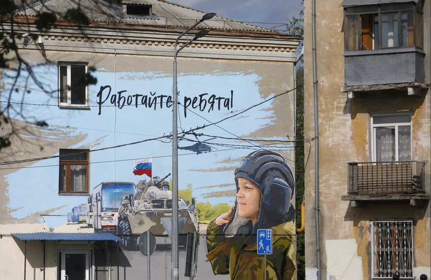 Mural u selu Veselaja Lopan u Belgorodskoj oblasti u junu