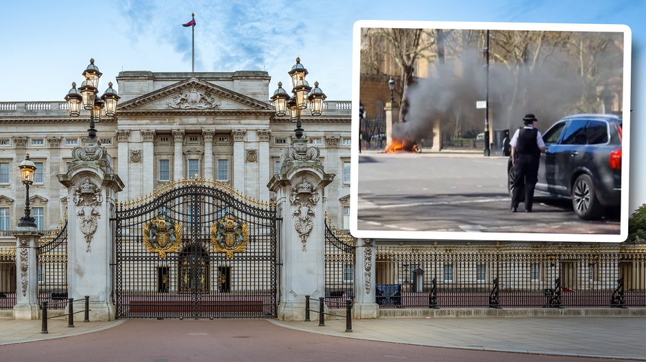 Przed pałacem Buckingham eksplodowała elektryczna riksza