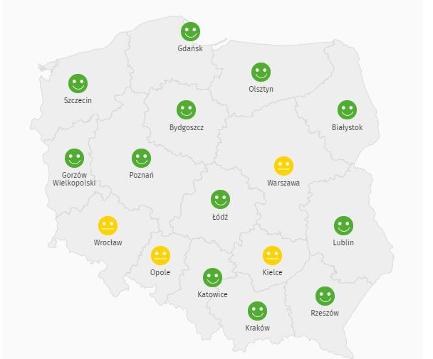 Smog w Polsce 02.01.2020