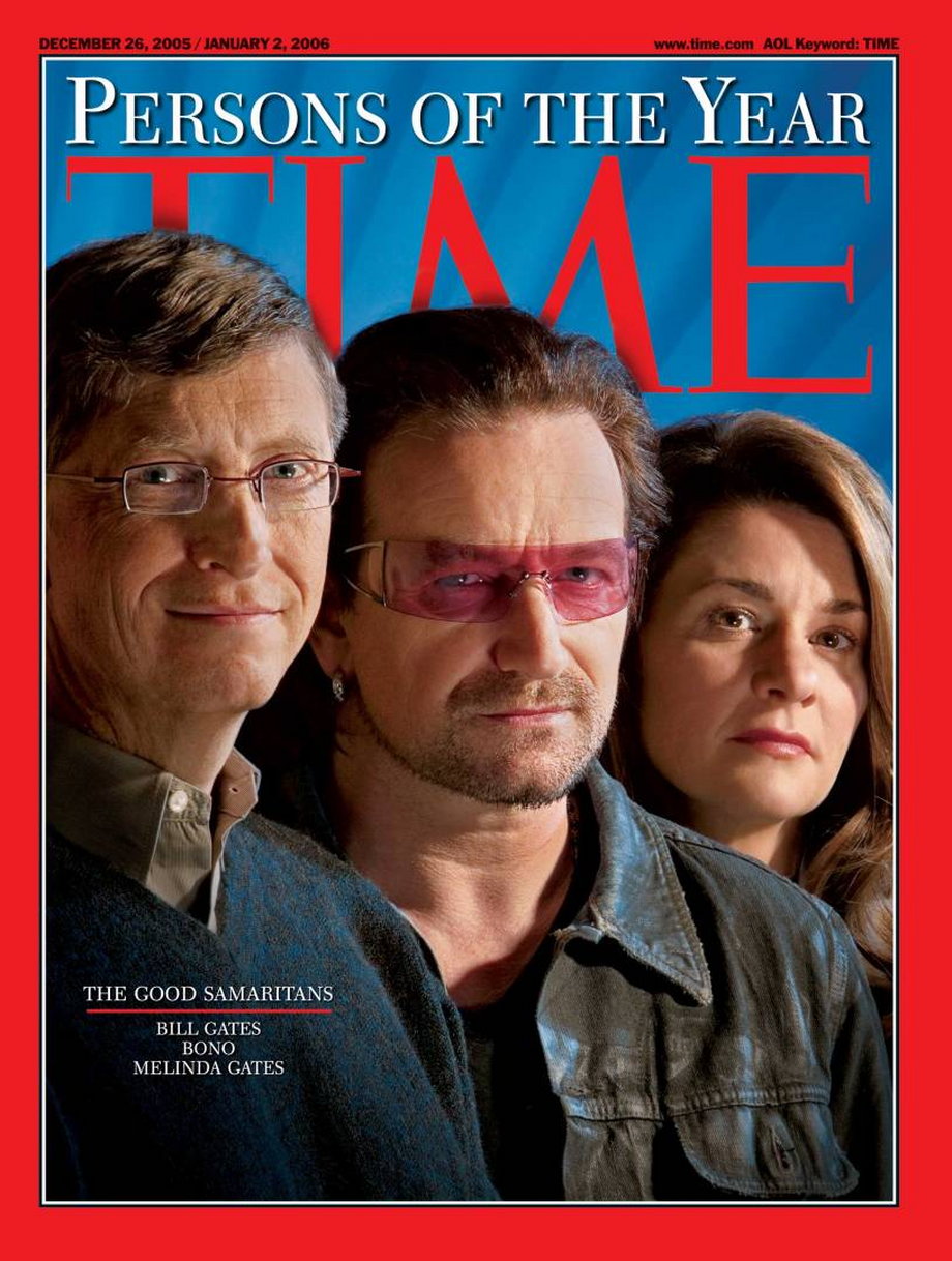 2005 - Wyróżnieni zostali prowadzący działalność charytatywną Bill i Melinda Gates'owie oraz Bono