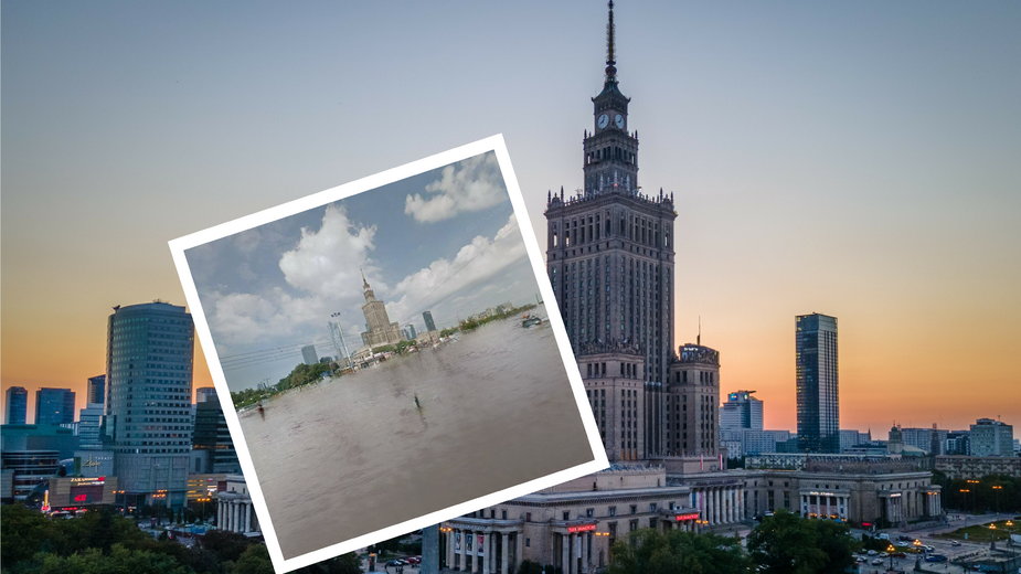 Warszawa przed i po powodzi