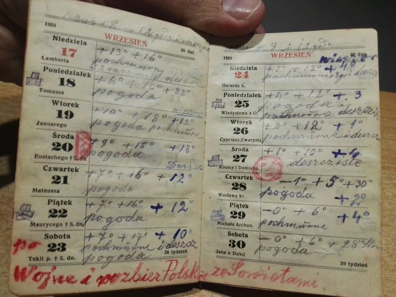 Przejmujacy Kalendarz Z Czasow Wojny Zapiski Z Wrzesnia 1939 R Wiadomosci
