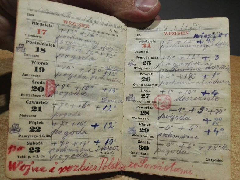 Przejmujacy Kalendarz Z Czasow Wojny Zapiski Z Wrzesnia 1939 R Wiadomosci